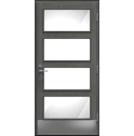 Ytterdörr Kaski Uleåborg Klarglas Laserad Furupanel