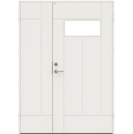 Parytterdörr Diplomat x Minimarket Barrstigen Klarglas Vit