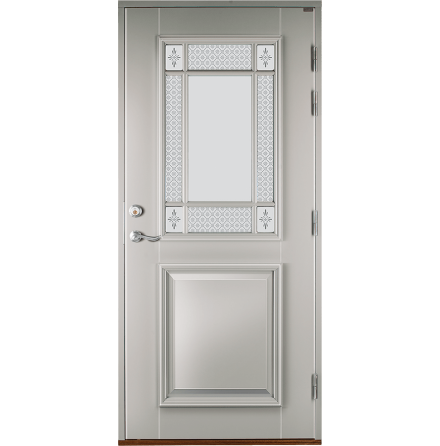 Ytterdörr Lurs Ärentuna Frostat Specialglas Vit