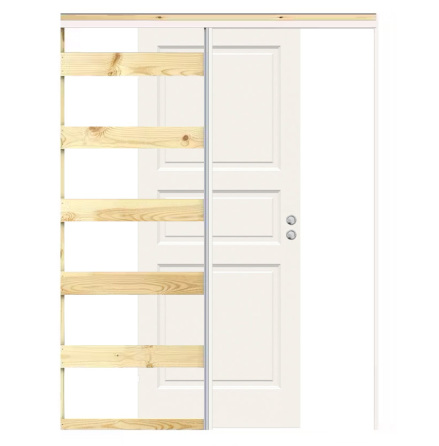 Skjutdörrskarm Swedoor 122 för 96 mm Väggregel Enkelgips Vit