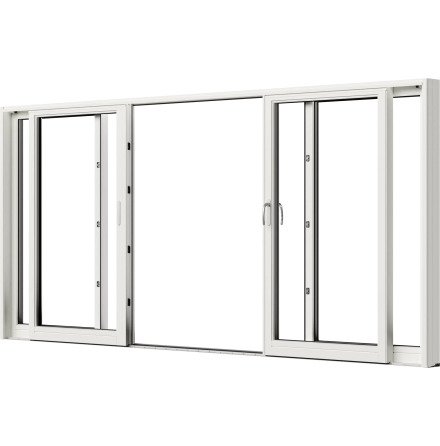Parskjutdörr Nordan Ntech 3-glas Vit Aluminium