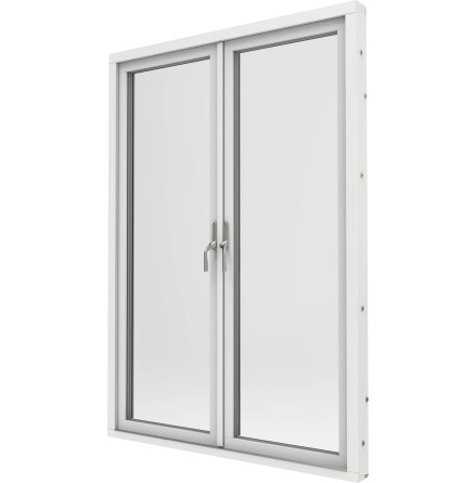 Helglasad Parfönsterdörr Elitfönster Original Trä 100 3-glas Vitmålat Trä