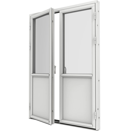 Bröstad Parfönsterdörr Elitfönster Original Trä 100 3-Glas Vitmålat Trä