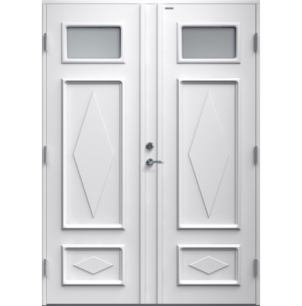 Parytterdörr Diplomat Britta Klarglas vit