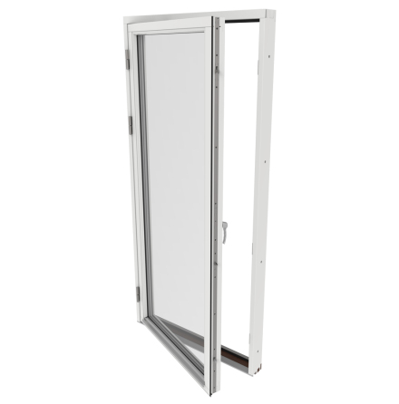 Helglasad Fönsterdörr Outline 3-Glas Vitmålat Trä Express