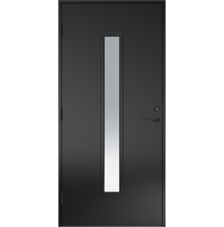 Sunnerbo Ytterdörr SY197 Svart Sotat Glas