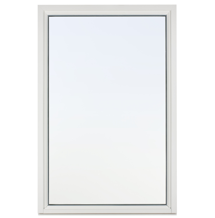 Lager Fast Fönster Svenska Fönster Rak Profil 3-glas Vit Aluminium