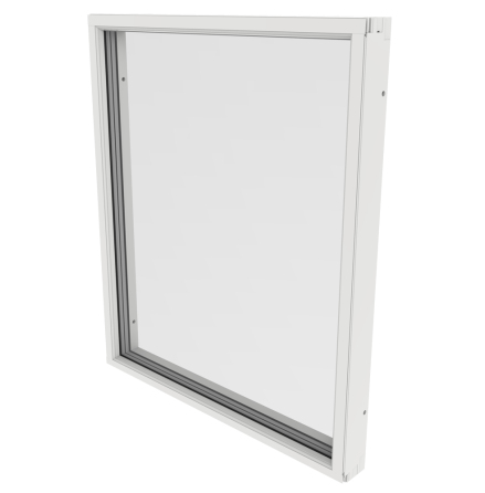 Lager Fast Fönster Outline 3-Glas Vitlackerad Alu