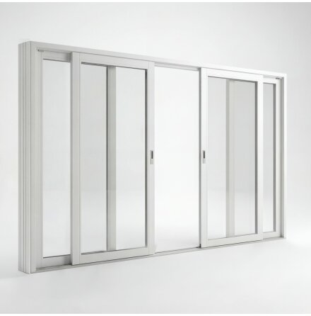 Skjutdörr Svenska Fönster Rak Profil Typ C Vitlackerad Aluminium