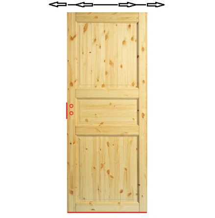 SKJUTDÖRR DIPLOMAT MASSIV 3 FURU TÄT