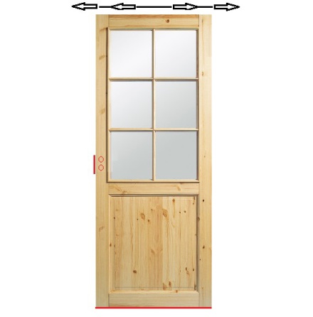 SKJUTDÖRR DIPLOMAT MASSIV SP6 FURU KLARGLAS