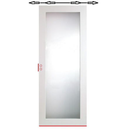 Skjutdörr Diplomat Contur Helglasad Vit Frostat Glas