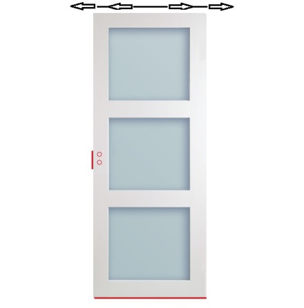 SKJUTDÖRR DIPLOMAT CONTUR SP3 VIT KLARGLAS