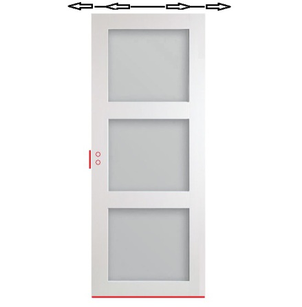 SKJUTDÖRR DIPLOMAT CONTUR SP3 VIT FROSTAT GLAS