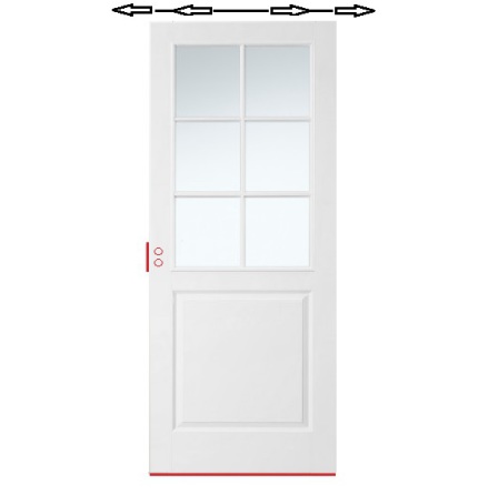 SKJUTDÖRR DIPLOMAT FORMPRESSAD SP6 VIT KLARGLAS