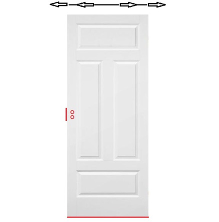 Skjutdörr Diplomat Formpressad 4 Vit Tät