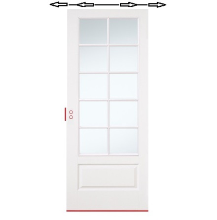 Skjutdörr Diplomat Formpressad Sp10 Vit Klarglas