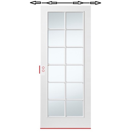 SKJUTDÖRR DIPLOMAT FORMPRESSAD SP12 VIT KLARGLAS