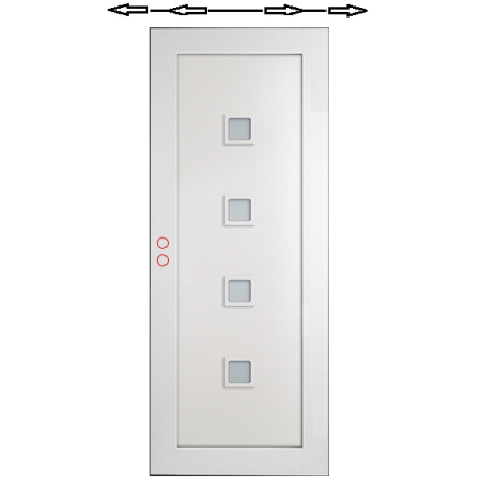 SKJUTDÖRR DIPLOMAT CONTUR KVADRAT 4 VIT KLARGLAS