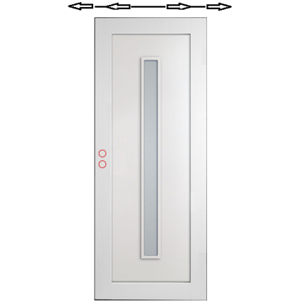 SKJUTDÖRR DIPLOMAT CONTUR LÅNGT GLAS VIT KLARGLAS