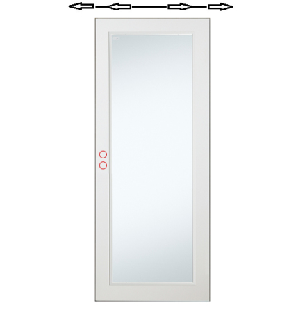 SKJUTDÖRR DIPLOMAT LÄTTDÖRR HELGLASAD VIT KLARGLAS