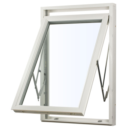 Vridfönster Svenska Fönster Rund Profil 3-glas Vitlackerad Aluminium