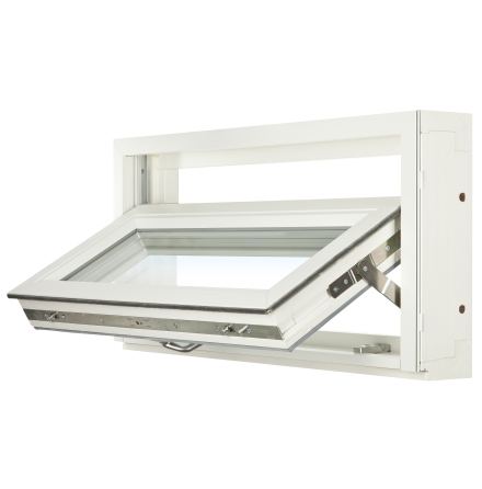 Topturn Fönster Svenska Fönster Rund Profil 3-glas Vitlackerad Aluminium