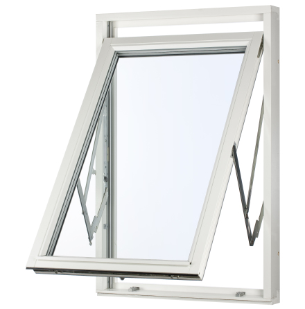 Vridfönster Svenska Fönster Rund Profil 3-glas Vitmålat Trä