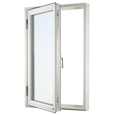 Sidoh�ngda F�nster Svenska F�nster Rund Profil 3-glas Vitm�lat Tr�