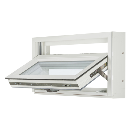 Topturn F�nster Svenska F�nster Rak Profil 3-glas Vitlackerad Aluminium