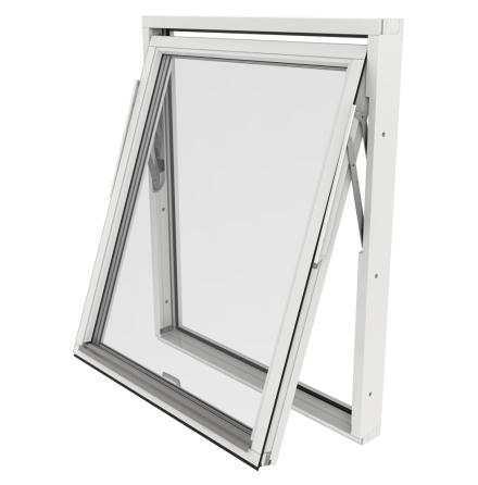 Vridfönster Outline 3-Glas Vitmålat Trä