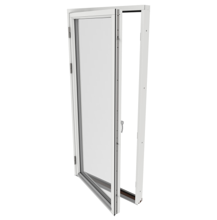 Helglasad Fönsterdörr Outline 3-Glas Vitmålat Trä