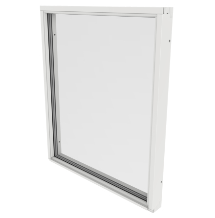 Fast Fönster Outline 3-Glas Vitmålat Trä