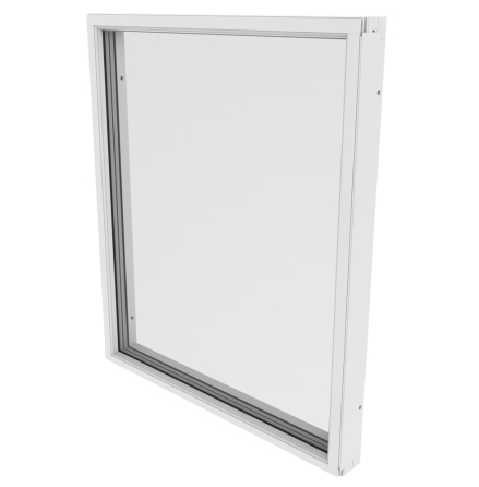 Fast Fönster Outline 3-Glas Vitlackerad Alu