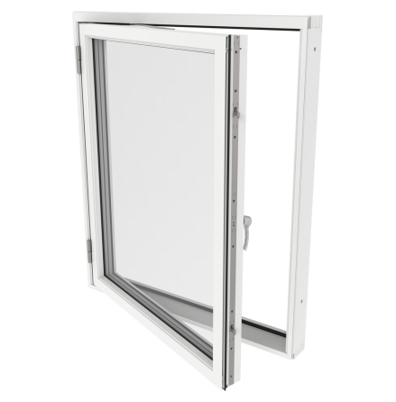 Sidohängt Fönster Outline 3-Glas Vitlackerad Alu