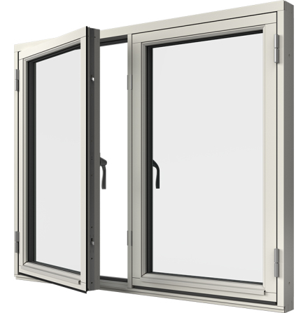 Sidohängt Elitfönster Original Trä 100 Tvåluft 3-glas Vitmålat Trä