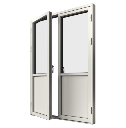 Bröstad Parfönsterdörr Elitfönster Original Alu 100 3-glas Vit Aluminium