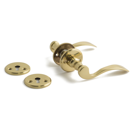 Dörrhandtag HABO A9673 inkl. nyckelskylt Polerad Mässing