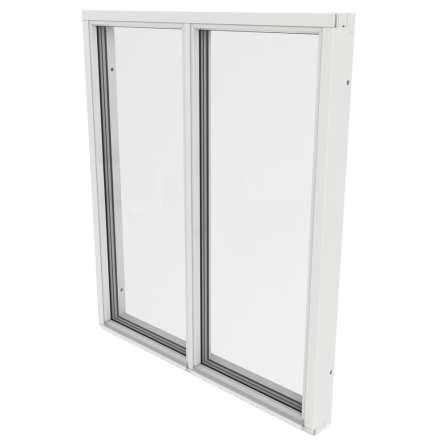Fast Fönster Outline MED EN GLASDELANDE POST 3-Glas Vitmålat Trä