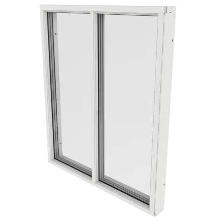 Fast Fönster Outline MED EN GLASDELANDE POST 3-Glas Vitlackerad Alu