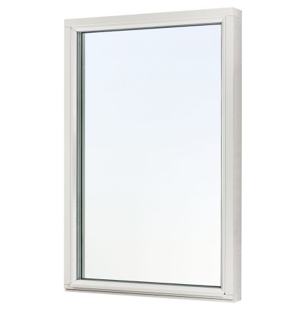 Fast Fönster Svenska Fönster Rund Profil 3-glas Vitmålat Trä