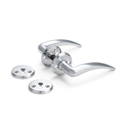 Dörrhandtag HABO Valencia inkl. nyckelskylt Borstad Krom