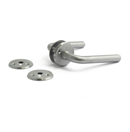 Dörrhandtag HABO A9691 inkl. nyckelskylt Borstad Krom