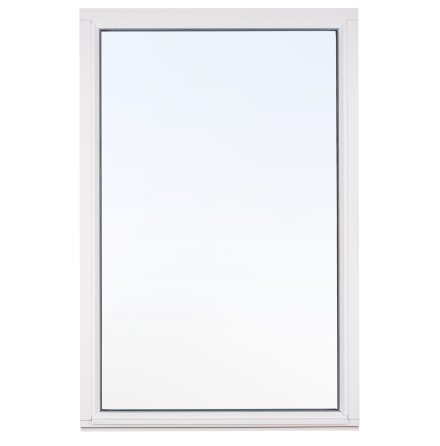 Fast Fönster Svenska Fönster Rak Profil 3-glas Vitmålat Trä