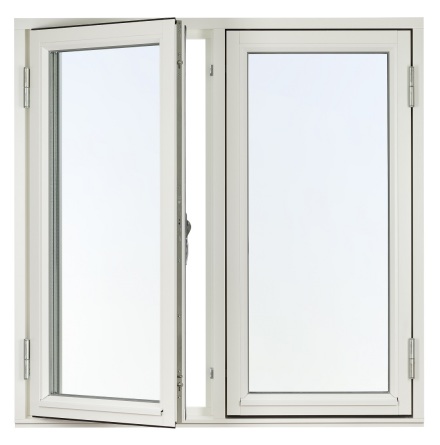 Sidohängda 2-luft Fönster Svenska Fönster Rak Profil 3-glas Vitmålat Trä