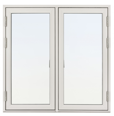 SIDOH�NGT 2-LUFT SVENSKA F�NSTER RAK PROFIL 3-GLAS VIT ALUMINIUM