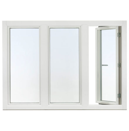 SIDOH�NGT 3-LUFT F�NSTER SVENSKA F�NSTER RAK PROFIL IN�TG�ENDE 2+1-GLAS