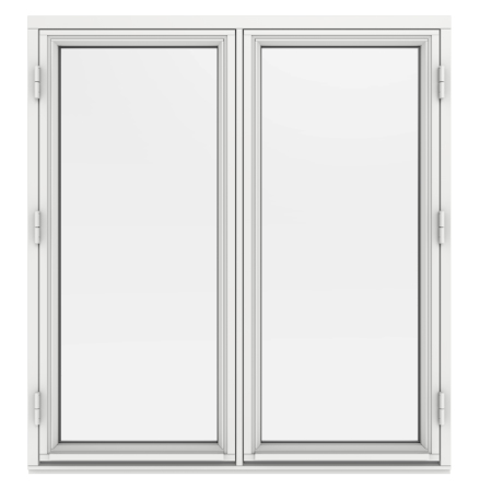 Sidohängt Fönster Elitfönster MF DUO 2-Glas Tvåluft Vitmålat Trä