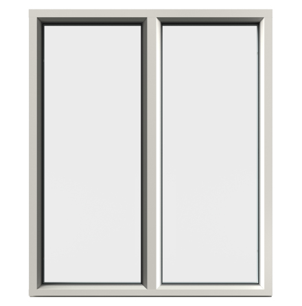 Fast Fönster Elitfönster Original Alu 100 3-Glas Med Glasdelande Post Vit Aluminium