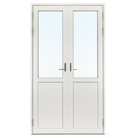 Parfönsterdörr Svenska Fönster Rund Profil 3-glas Vit Aluminium